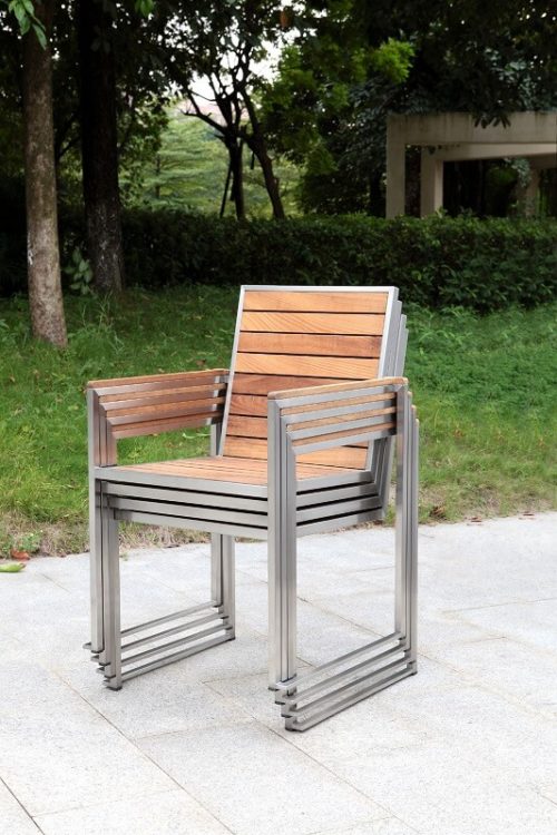 Outdoor Solution Luxury Best sale Stainless Steel Teakwood Garden Armchair-Item NoOS3C108