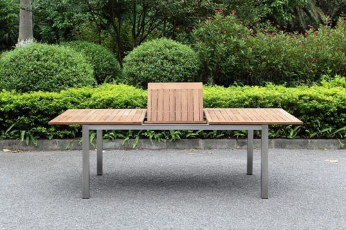 Outdoor Solution Luxury Garden stainless steel teak wood outdoor table-Item No OS3C106-T