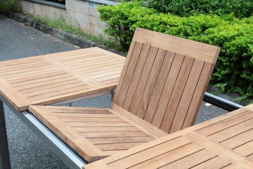 Outdoor Solution Luxury Garden stainless steel teak wood outdoor table-Item No OS3C106-T
